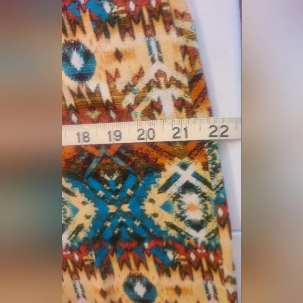 XL Teal Rust Tan Wide Leg Pant Stretch Comfortable Lightweight Great Summer Pant - Picture 4 of 8